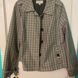 Women’s green/black/white checkered blazer